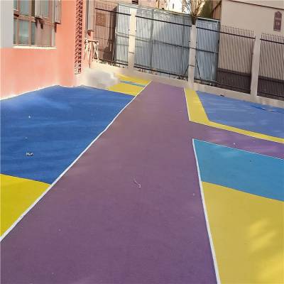 青岛建设小区塑胶跑道 人行跑道施工 幼儿园彩色塑胶地垫